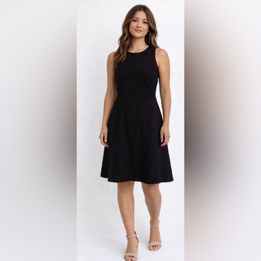 loft petites black dress with detail size op